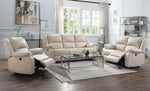 Zuriel Beige PU Leather Power Recliner with USB