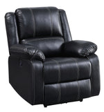 Zuriel Black PU Leather Power Recliner with USB