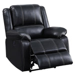 Zuriel Black PU Leather Power Recliner with USB