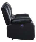 Zuriel Black PU Leather Power Recliner with USB