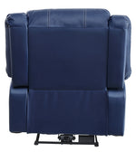 Zuriel Blue PU Leather Power Recliner with USB