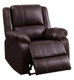 Zuriel Brown PU Leather Power Recliner with USB