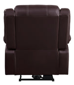 Zuriel Brown PU Leather Power Recliner with USB