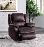 Zuriel Brown PU Leather Power Recliner with USB