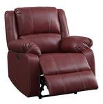 Zuriel Red PU Leather Power Recliner with USB