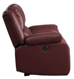 Zuriel Red PU Leather Power Recliner with USB