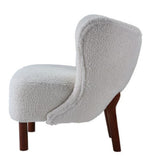 Zusud White Teddy Sherpa Accent Chair